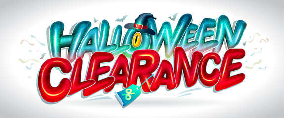 Halloween clearance sale web banner vector mockup
