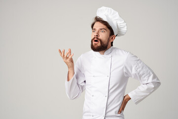 Chef kitchen Job hand gestures isolated background