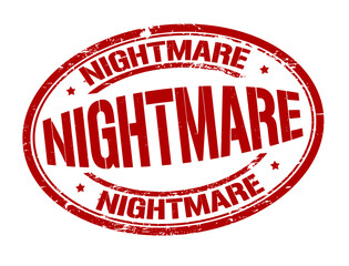 Nightmare grunge rubber stamp on white background, vector illustration