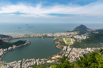 Aerial Rio de Janeiro landscape.