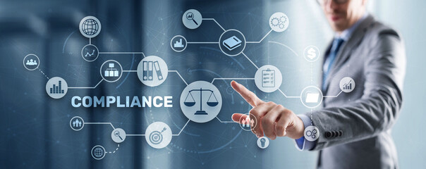 Compliance Regulation Business Technology Concept. Risk control and management system