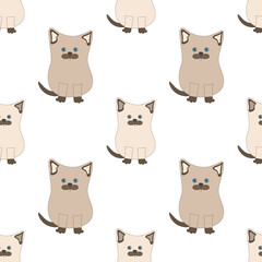 Siamese cat pattern for use in the design website or clipart