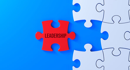 Fototapeta premium Leadership and jigsaw puzzle concept