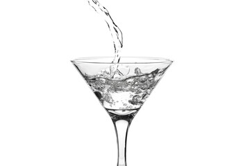glass wine glass made of transparent glass, isolated on a white background