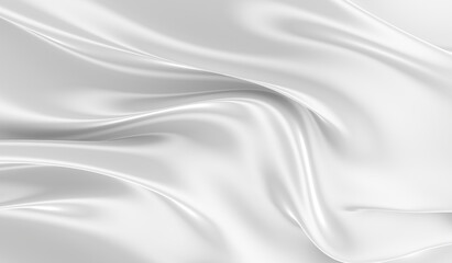 Fototapeta premium White silk background. Waves of red silk full screen. Abstract elegant background for your project.