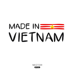 Made in Vietnam, vector illustration.