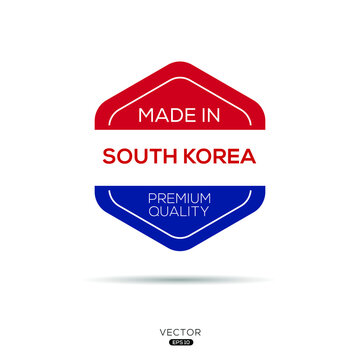 Made in South Korea, vector illustration.
