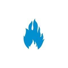 Blue Fire flame Logo Template vector icon Oil, gas and energy logo