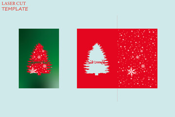 Christmas card with laser cut decoration. File ready for laser cut, plotter cut or printing