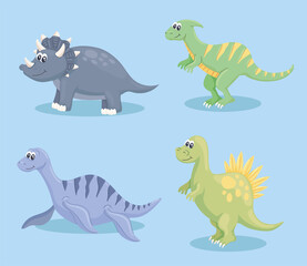 cute dinosaurs four icons