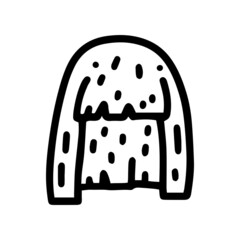 wig line vector doodle simple icon design