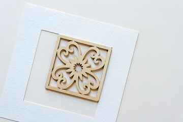 fancy laser cut square and paper frame