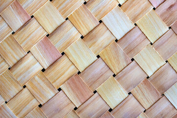 Background from intertwining wooden slats