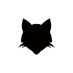 simple fox head silhouette iconic logo vector