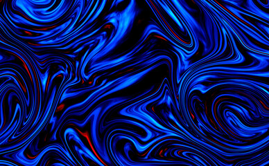 Fototapeta premium High Resolution Blue fluid painting with marbling texture, 3D Rendering.
