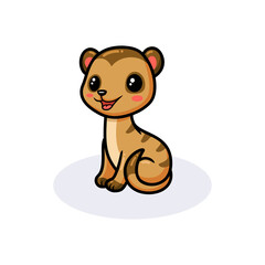 Cute little meerkat cartoon sitting