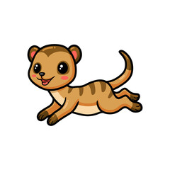 Cute little meerkat cartoon jumping
