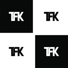 tfk initial letter monogram logo design set