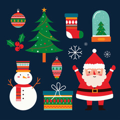 Christmas icon set all vector