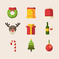 Christmas icon set all vector