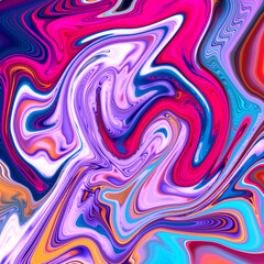 High Resolution Colorful fluid painting with marbling texture, 3D Rendering.