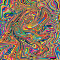High Resolution Colorful fluid painting with marbling texture, 3D Rendering.