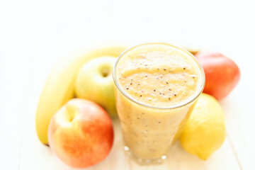 fruit smoothie fresh Fresh Desert milkshake top view