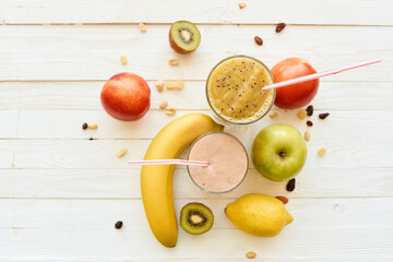 fresh fruit smoothie kefir cocktails yogurt breakfast