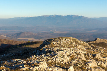 Sunset view of Konyavska mountain near Viden Peak, Bulgaria