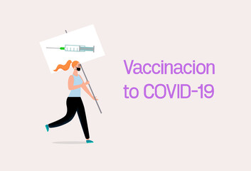 Corona virus vaccine template. Use it for vaccination campaign advertisement poster design. Vector illustration.