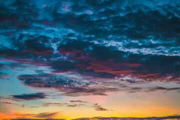 Fototapeta na wymiar Sky with beautiful clouds at sunset/sunrise