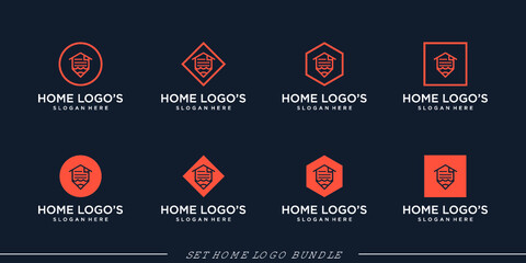 home logo bundle vector concept universal symbol Premium