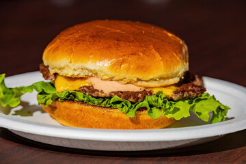 Close up shot of burger