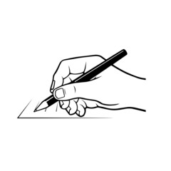 hand puts signature vector icon