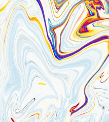 High Resolution Colorful fluid painting with marbling texture, 3D Rendering.	
