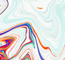 High Resolution Colorful fluid painting with marbling texture, 3D Rendering.