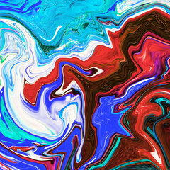 Obraz premium High Resolution Colorful fluid painting with marbling texture, 3D Rendering. 