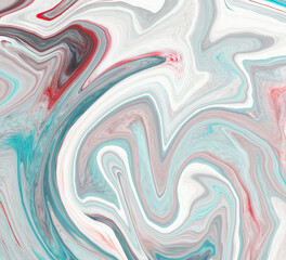 High Resolution Colorful fluid painting with marbling texture, 3D Rendering.	
