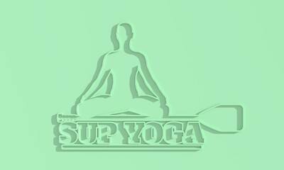 Paddle board yoga meditation. Healthy lifestyle concept