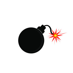 bomb with burning fuse