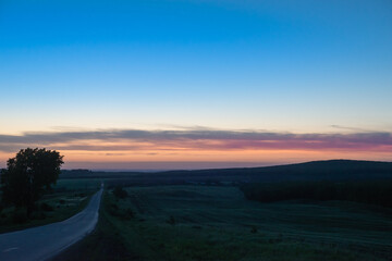 Wonderful evening landscape in summer.