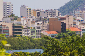 Fototapeta premium rodrigo de freitas lagoon in Rio de Janeiro, Brazil.