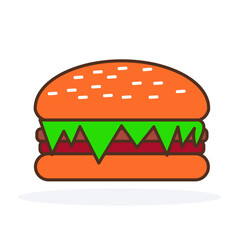 hamburger on a white background