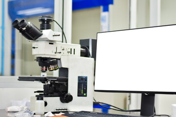 Microscope for research and development in industrial factory laboratories
