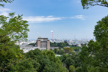 View from the observatory in Nambu Hill Park, Yokkaichi, Mie, Japan