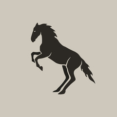 Wild horse silhouette design. Free mustang silhouette illustration.