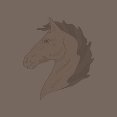 Horse vector illustration. Hand drawn style of beautiful horse.
