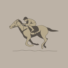 Horse race vector illustration. Simple horse riding illustration design.