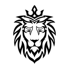 Plakat Lion head logo icon. Royal logo. Premium king animal sign. Vector illustration.