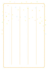 年賀状・挨拶状などに使える定番デザインのはがきサイズ素材 - 罫線付き・薄い色のカラフルな紙吹雪